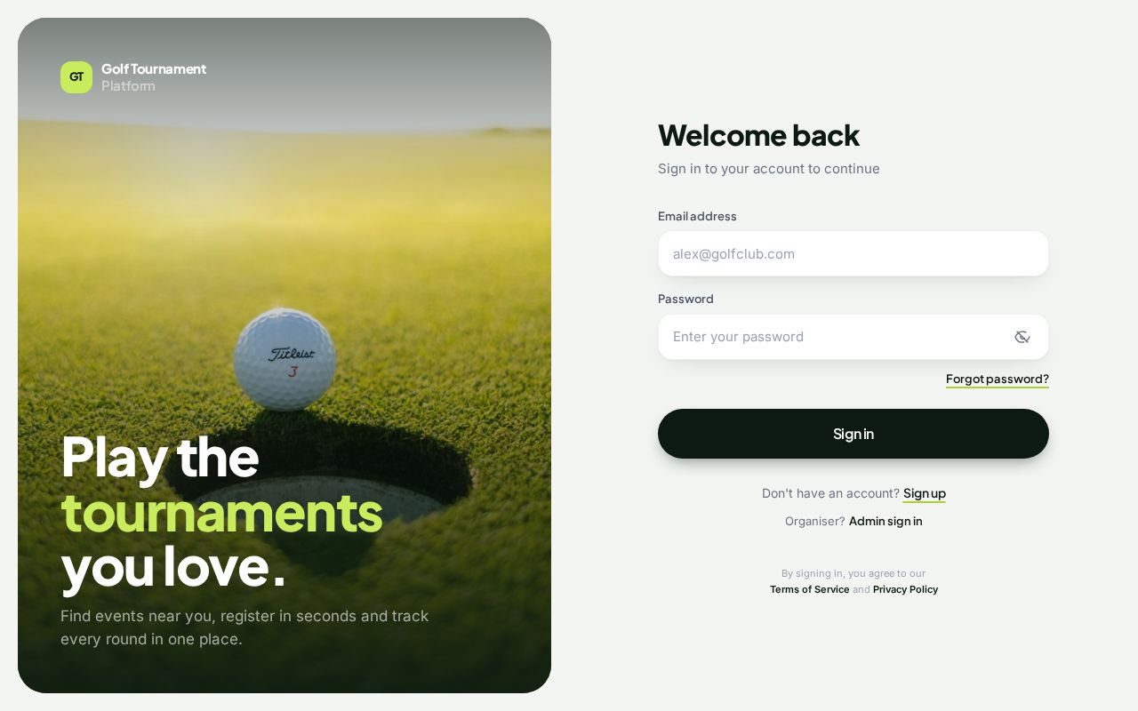 Preview of Golf Web Design