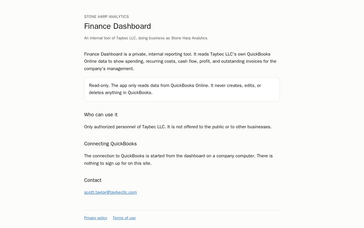 Preview of Finance Dashboard Site
