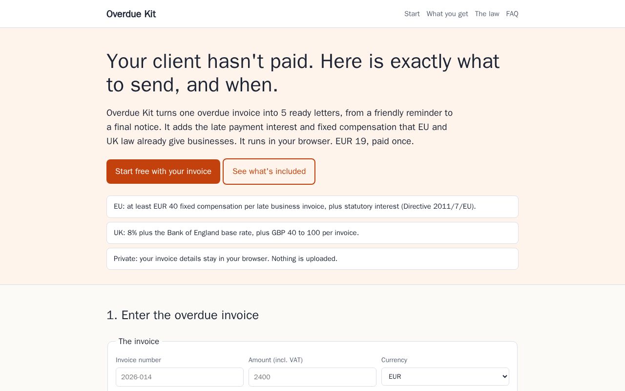 Preview of Overdue Kit: get an overdue invoice paid, step by step