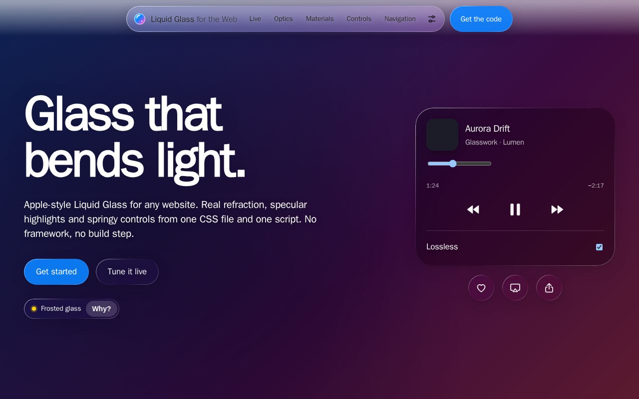 Preview of Liquid Glass Web