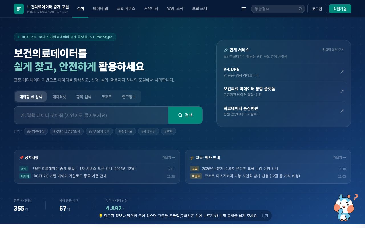 Preview of Korean Healthcare Data Portal