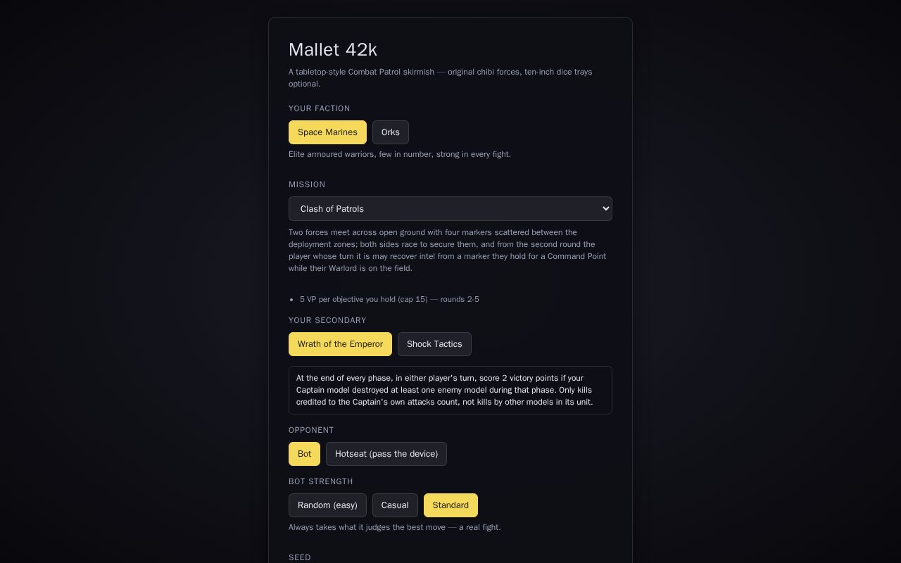 Preview of A fan project based on the Warhammer 40k game.