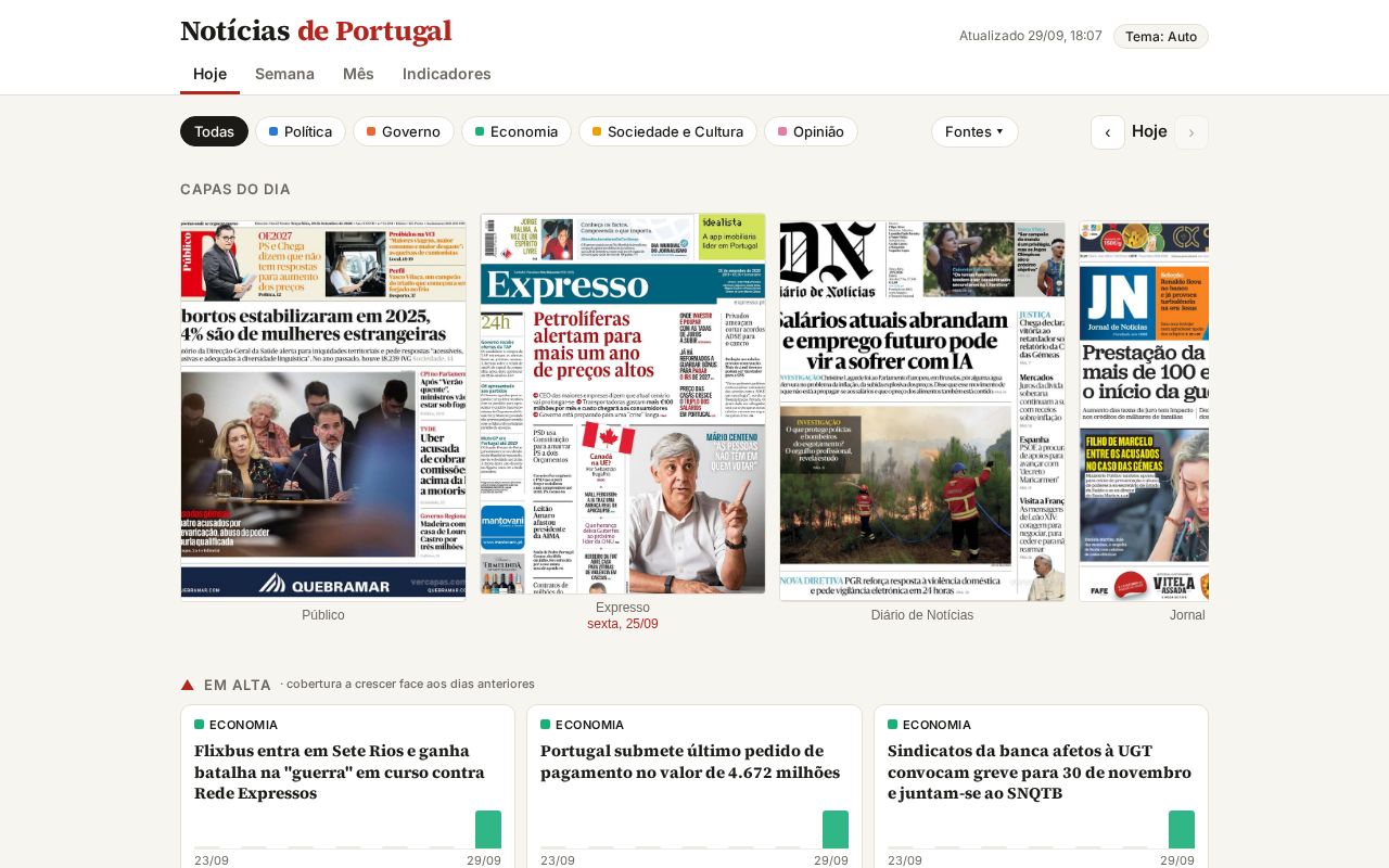 Preview of RSS Noticias Portugal