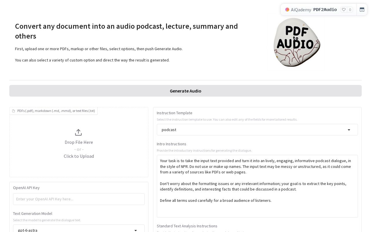 Preview of PDF2Audio