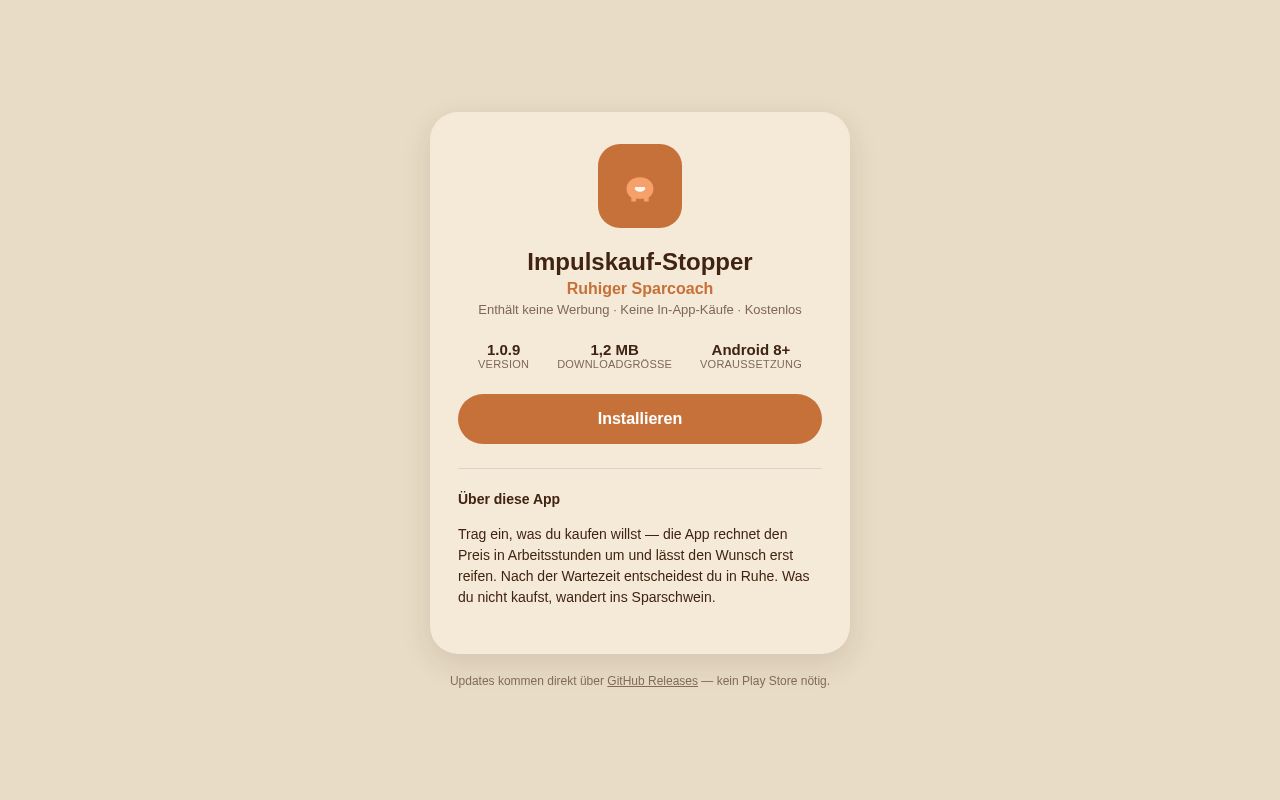 Preview of Impulskauf-Stopper: Android-App gegen Impulskaeufe (Kotlin/Compose, Room, WorkManager)