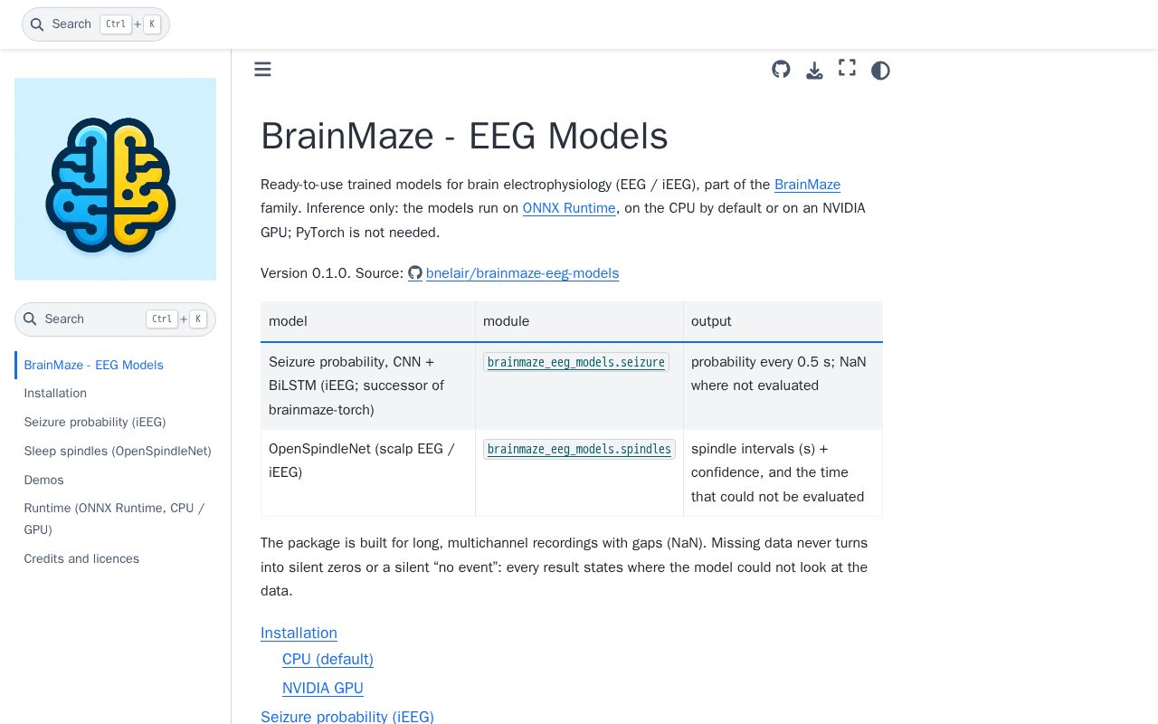 Preview of Brainmaze Eeg Models