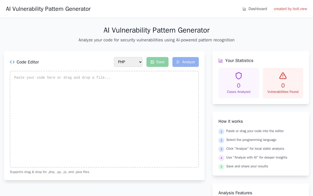 Preview of AI Vulnerability Pattern Generator