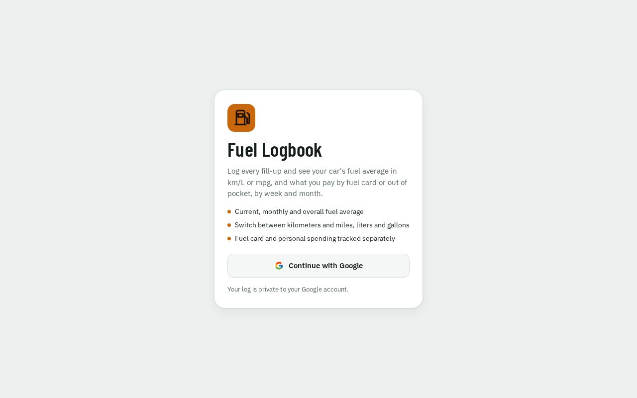 Preview of Fuel Logbook