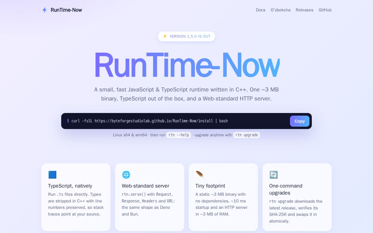 Preview of RunTime Now