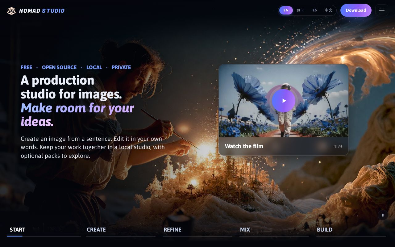 Preview of NomadStudio