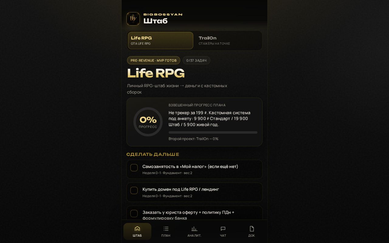 Preview of BigBossYan business assistant PWA