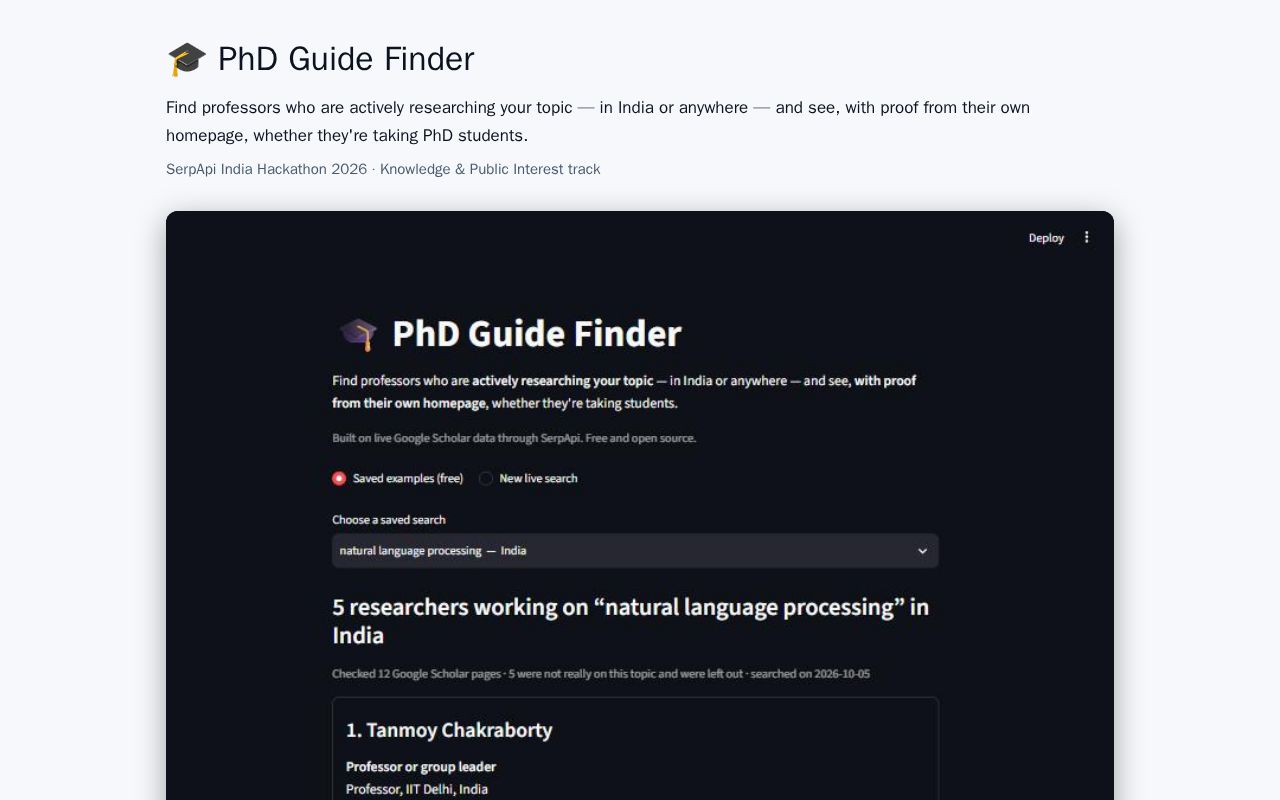 Preview of Phd Guide Finder