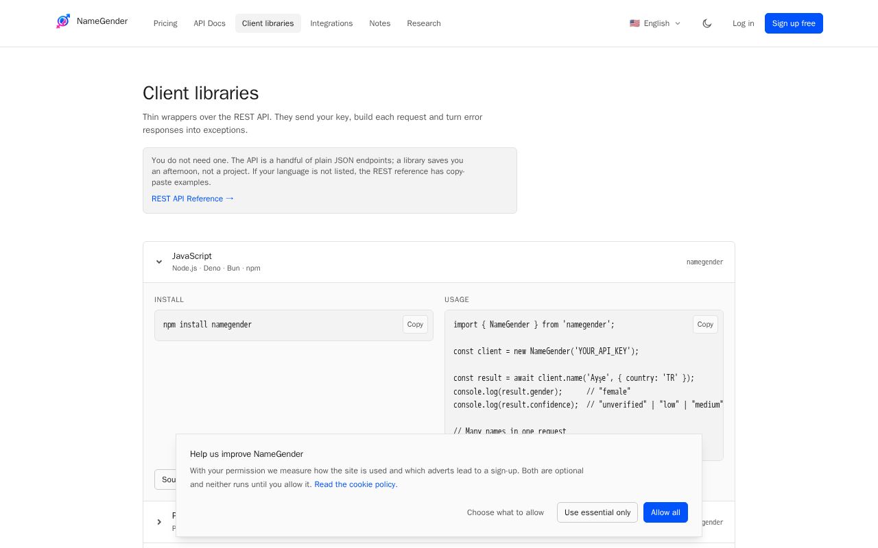 Preview of Namegender Dotnet