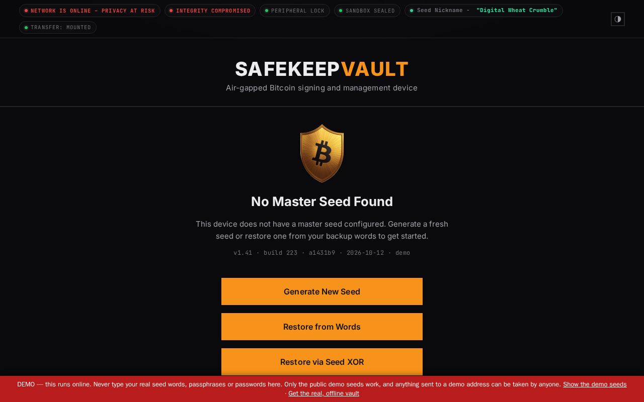 Preview of SafeKeep Demo