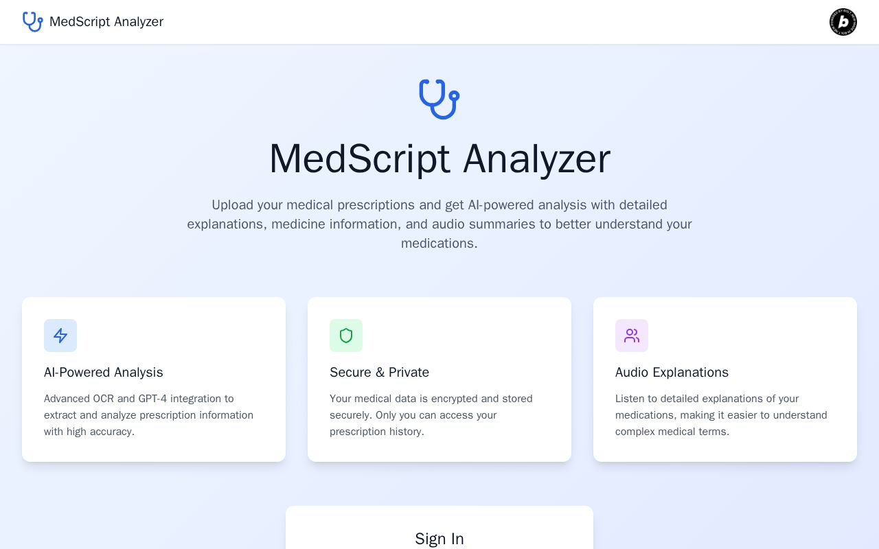 Preview of MedScript Analyzer