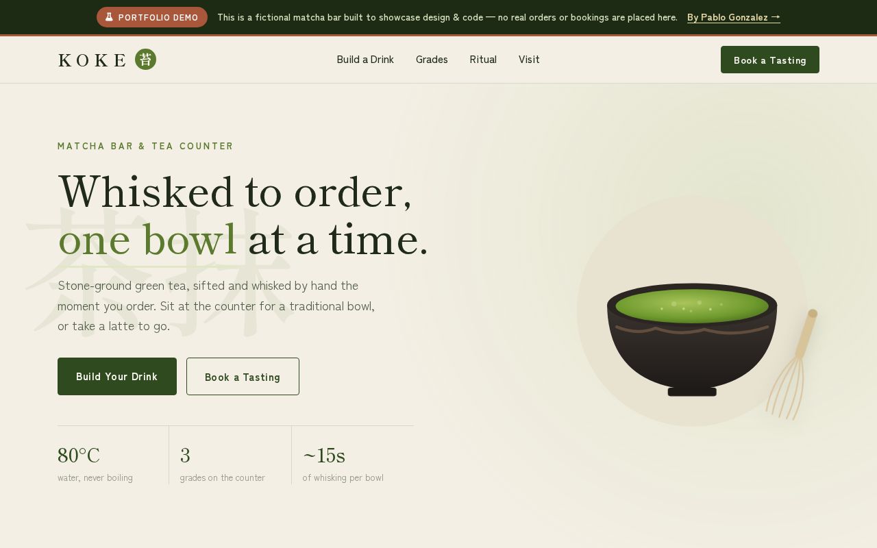 Preview of Landing Matcha Demo