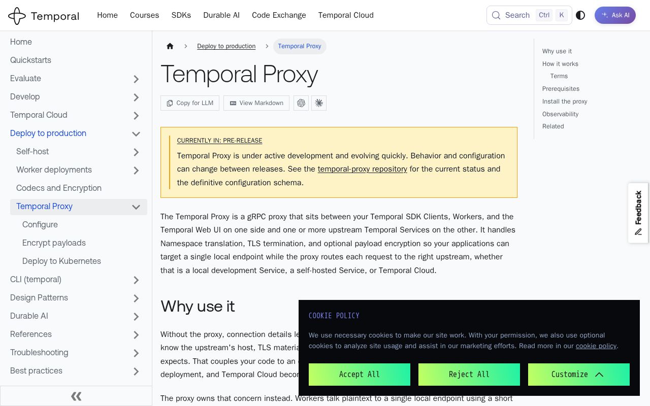 Preview of Temporal Proxy Demo