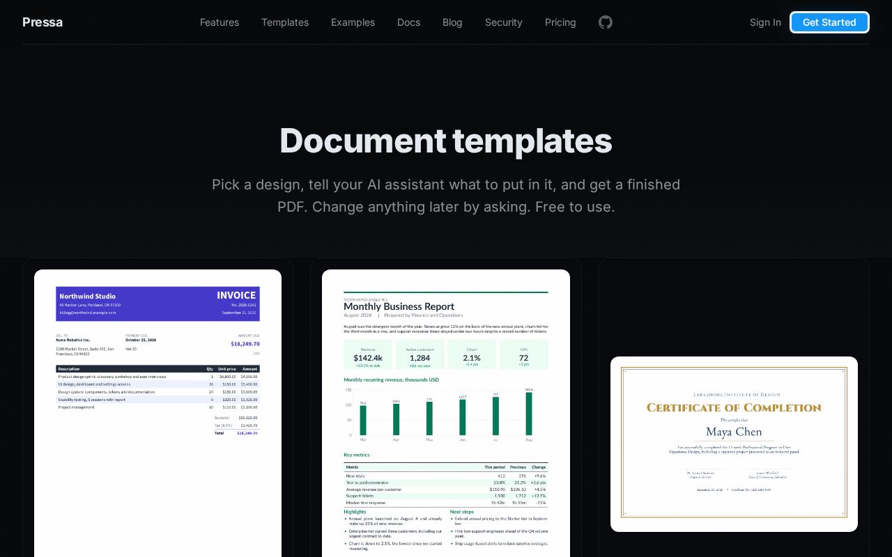 Preview of Templates