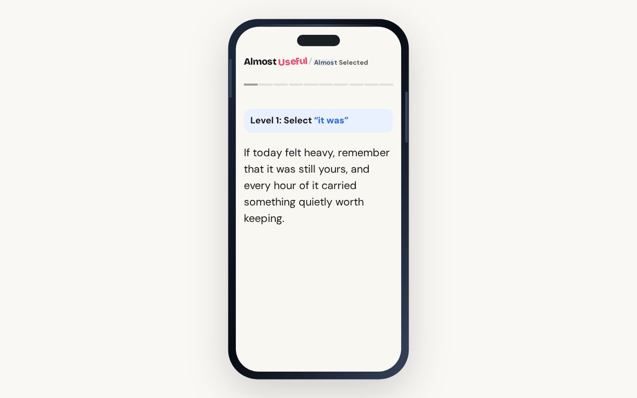 Preview of Almost Selected