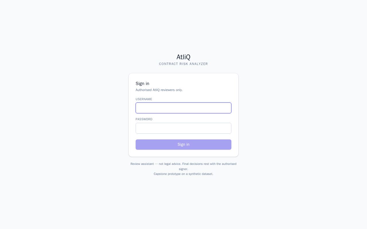 Preview of Atliq Contract Risk Analyzer