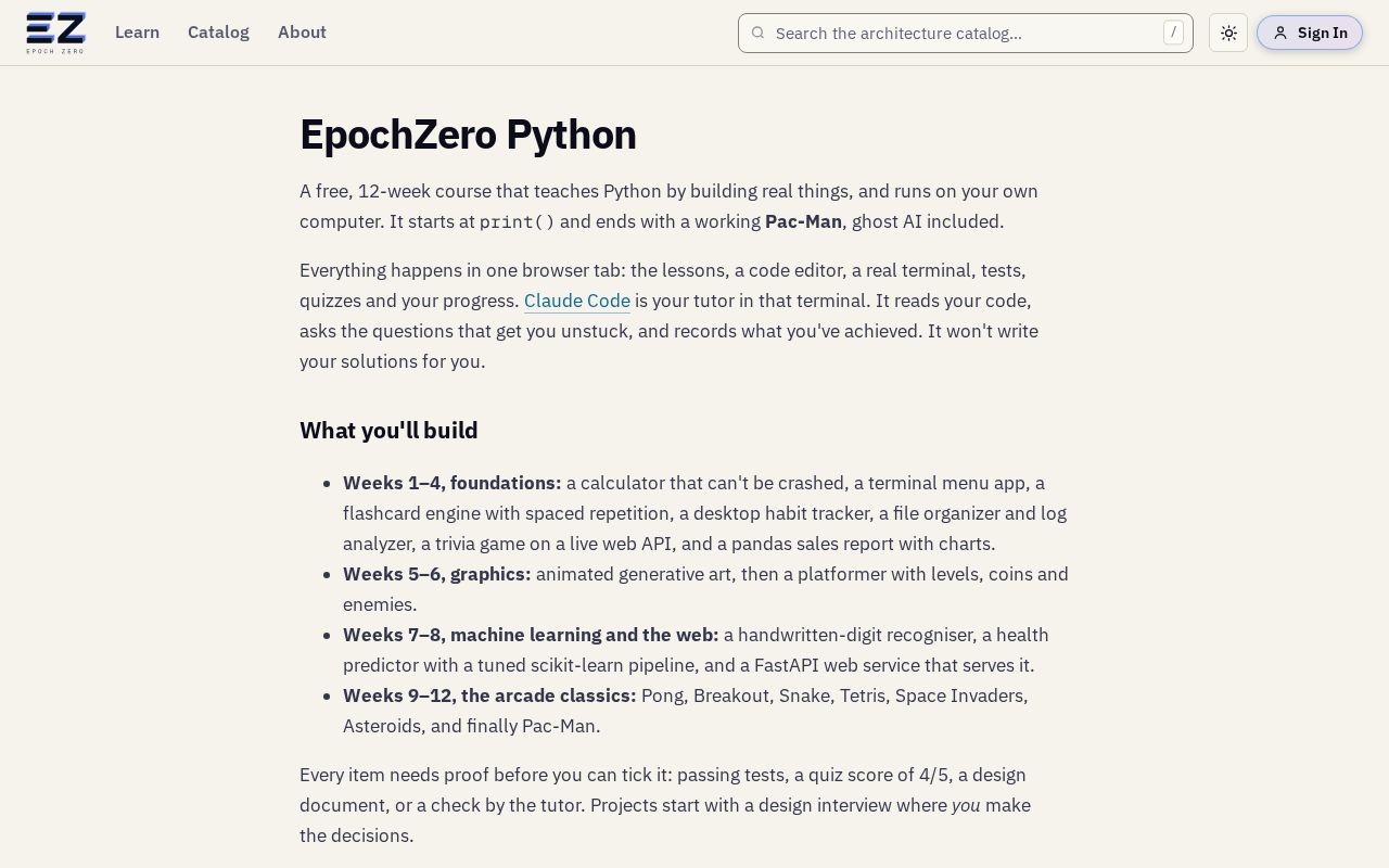 Preview of Epochzero Python