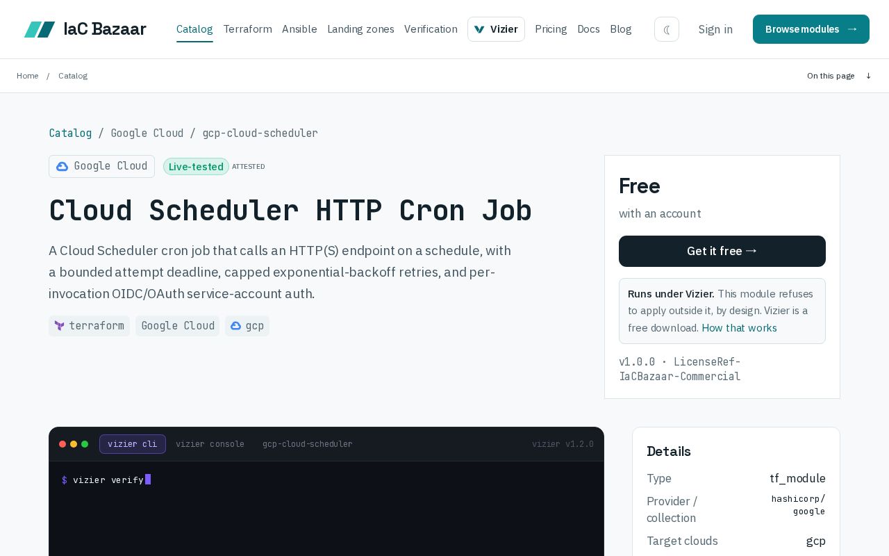 Preview of Terraform Google Cloud Scheduler