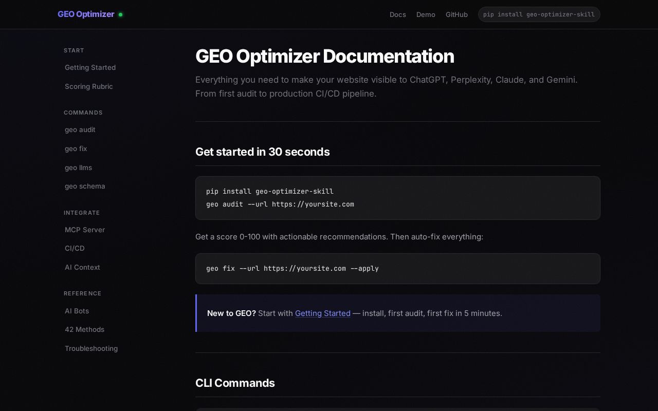 Preview of Geo Optimizer Skill