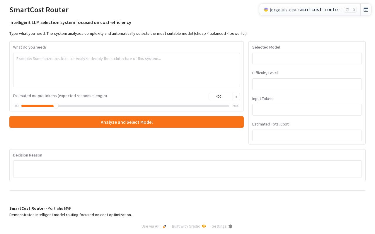 Preview of SmartCost Router