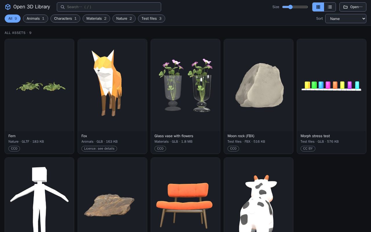 Preview of Open 3d Library