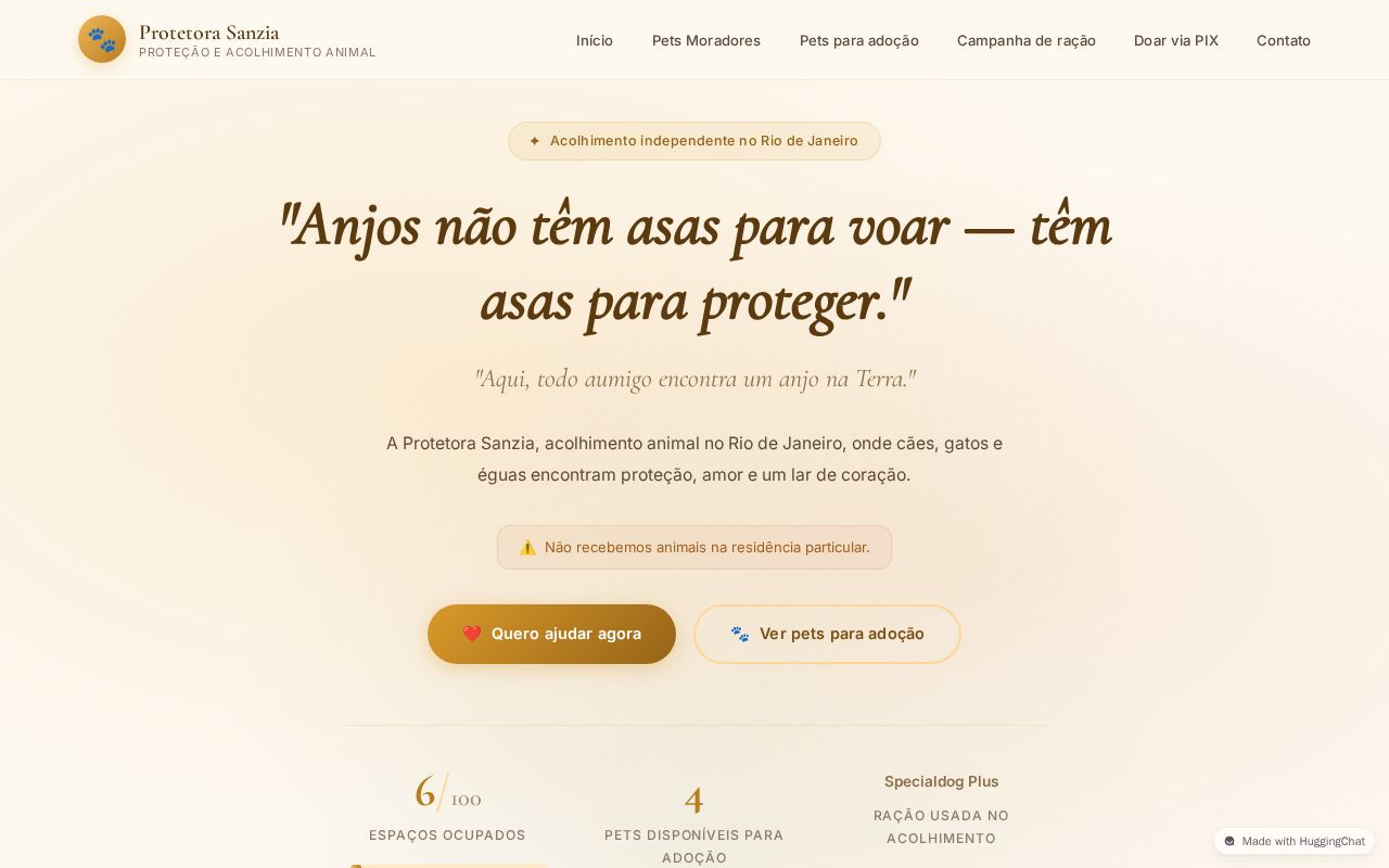 Preview of Protetora Sanzia — Proteção e Acolhimento Animal