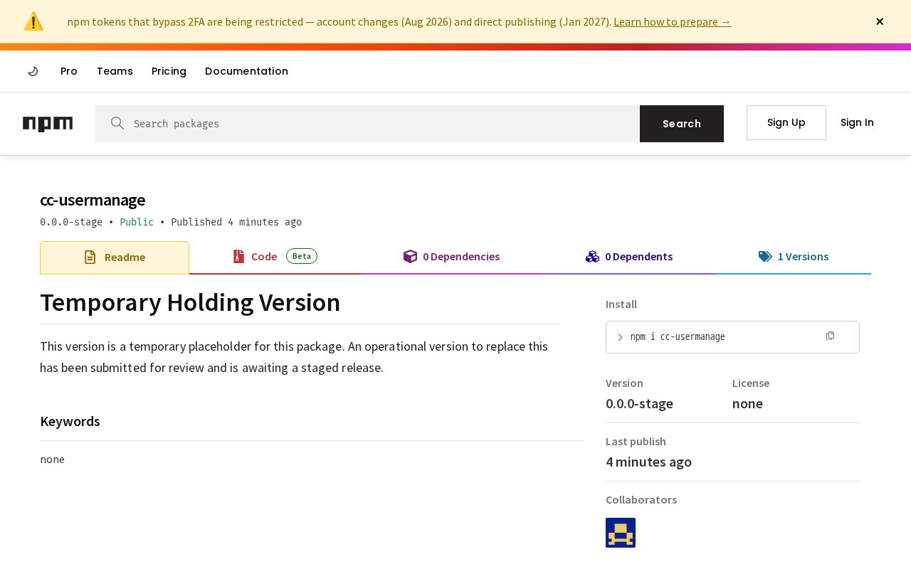 Preview of Cc Usermanage