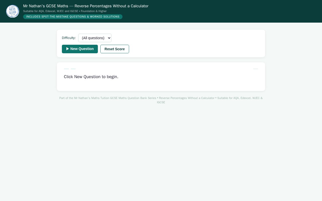 Preview of Topic Reverse Percentages