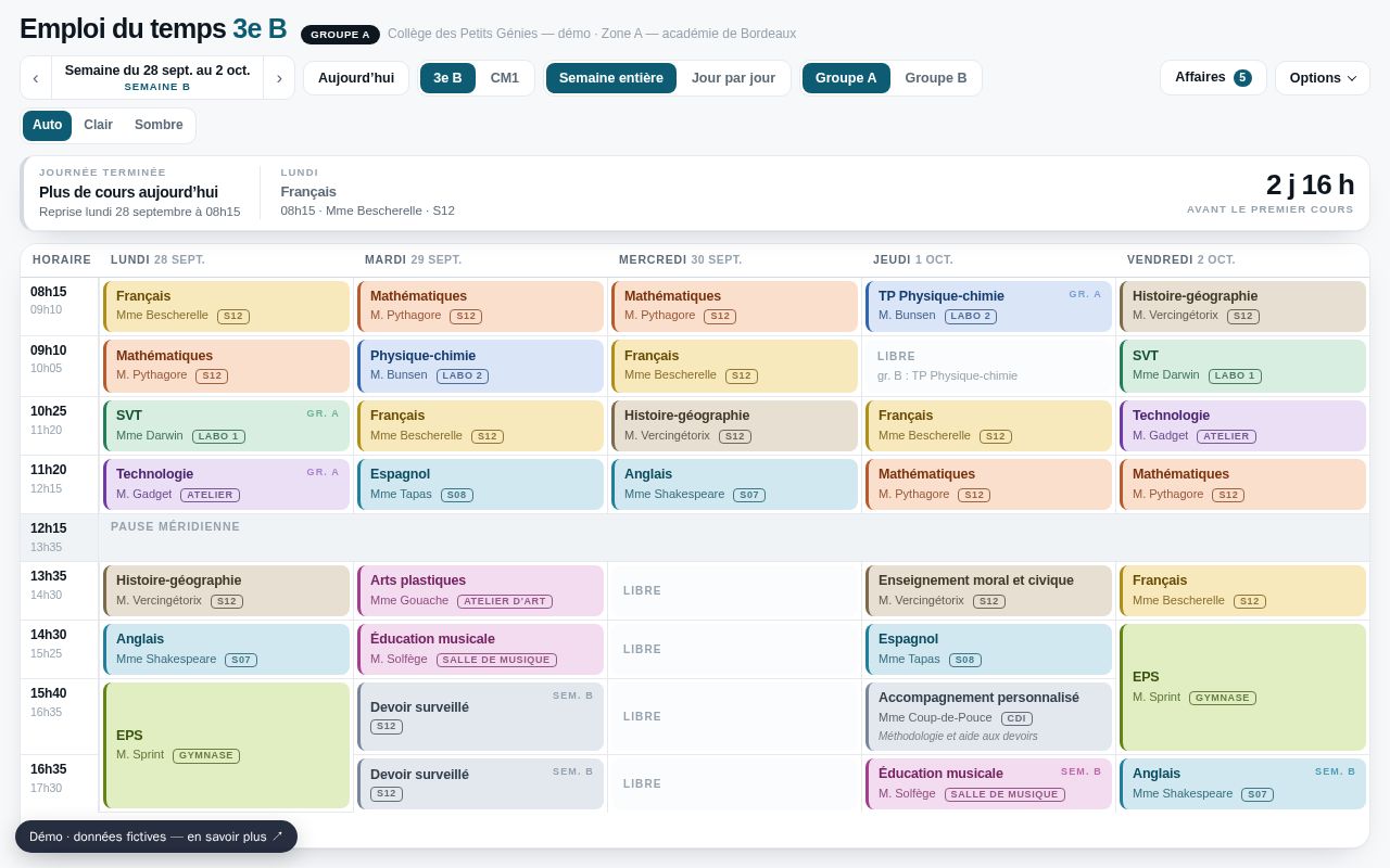 Preview of Planning Classe