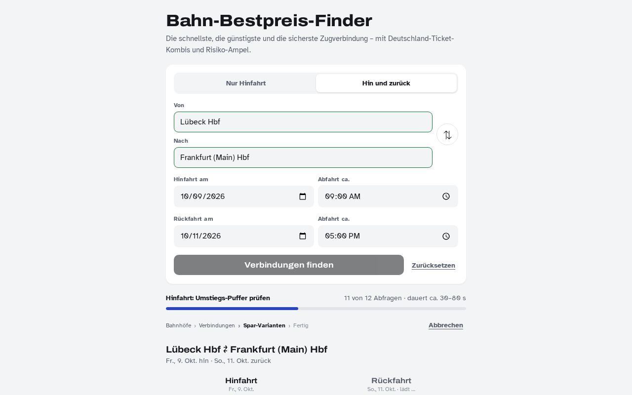 Preview of Bahn Bestpreis Finder