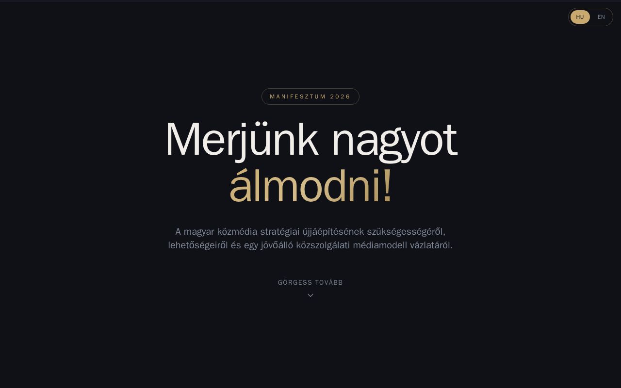 Preview of A jövő közmédiája — interaktív bemutató a Manifesztum alapján