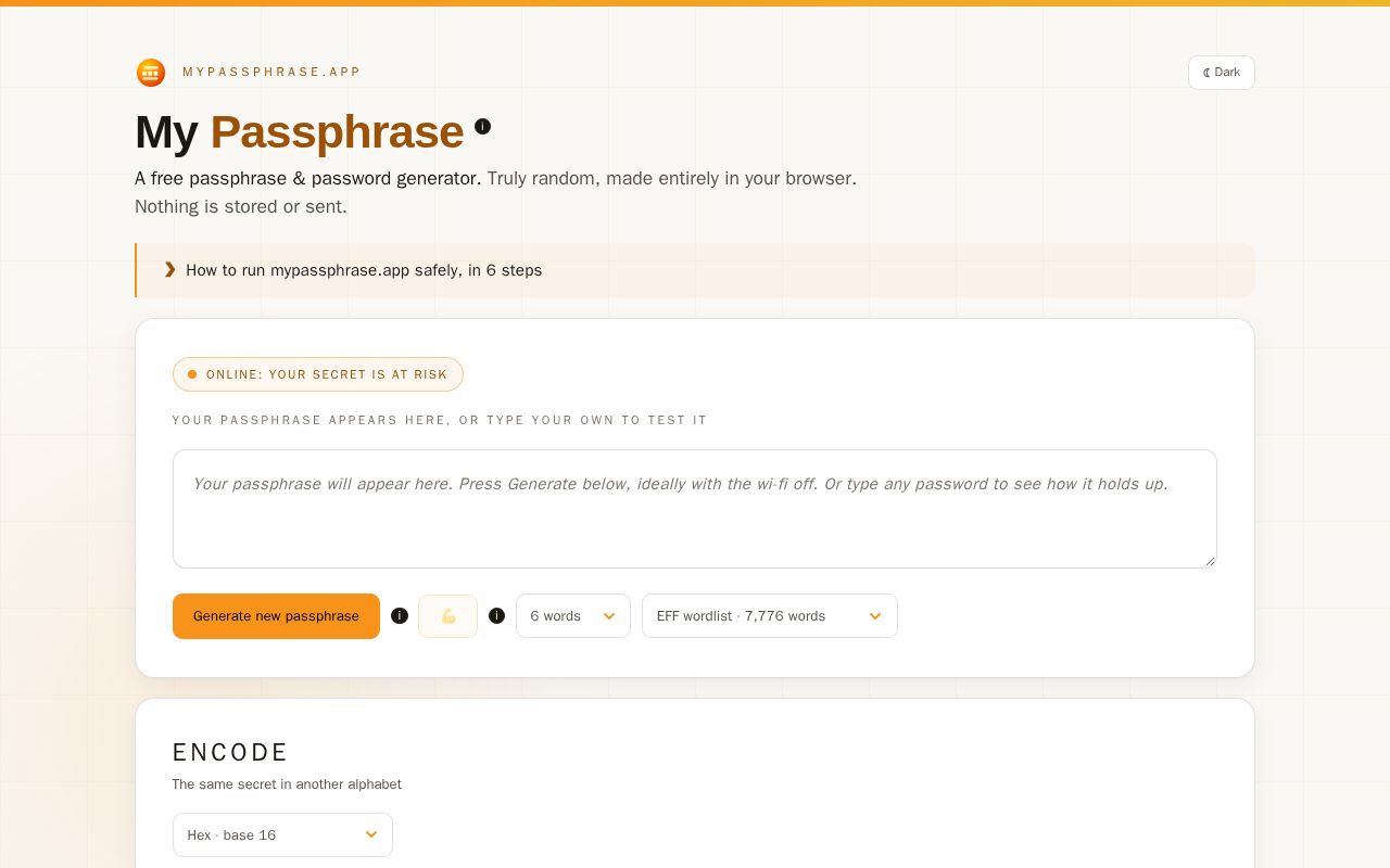 Preview of My Passphrase