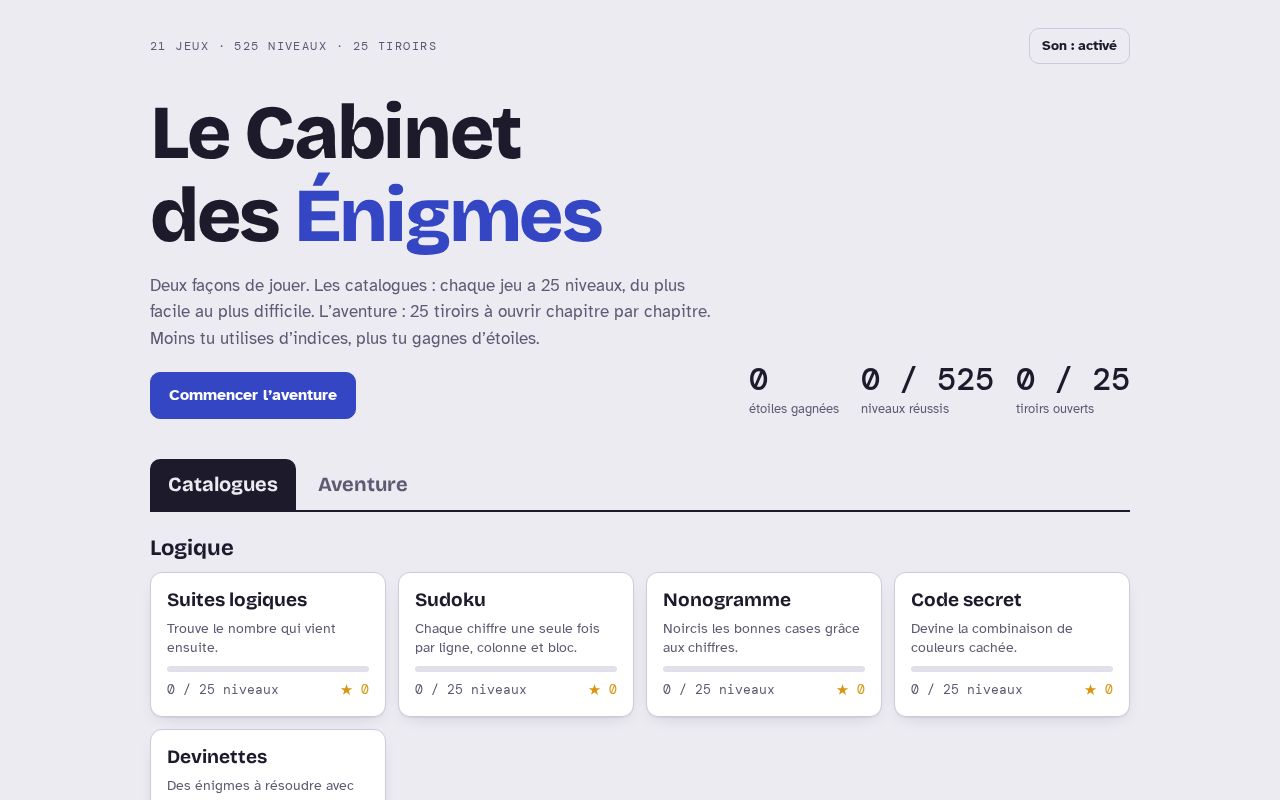 Preview of Cabinet Des Enigmes