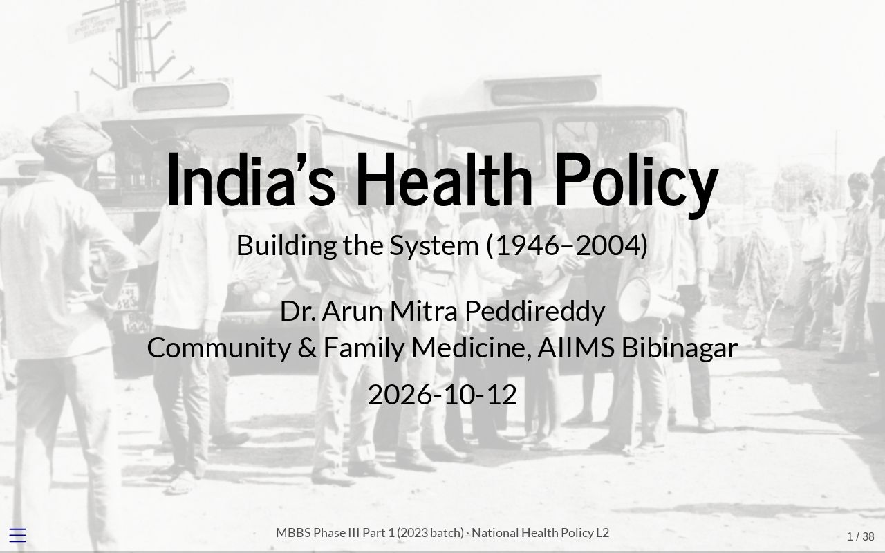Preview of India Health Policy Lecture 2