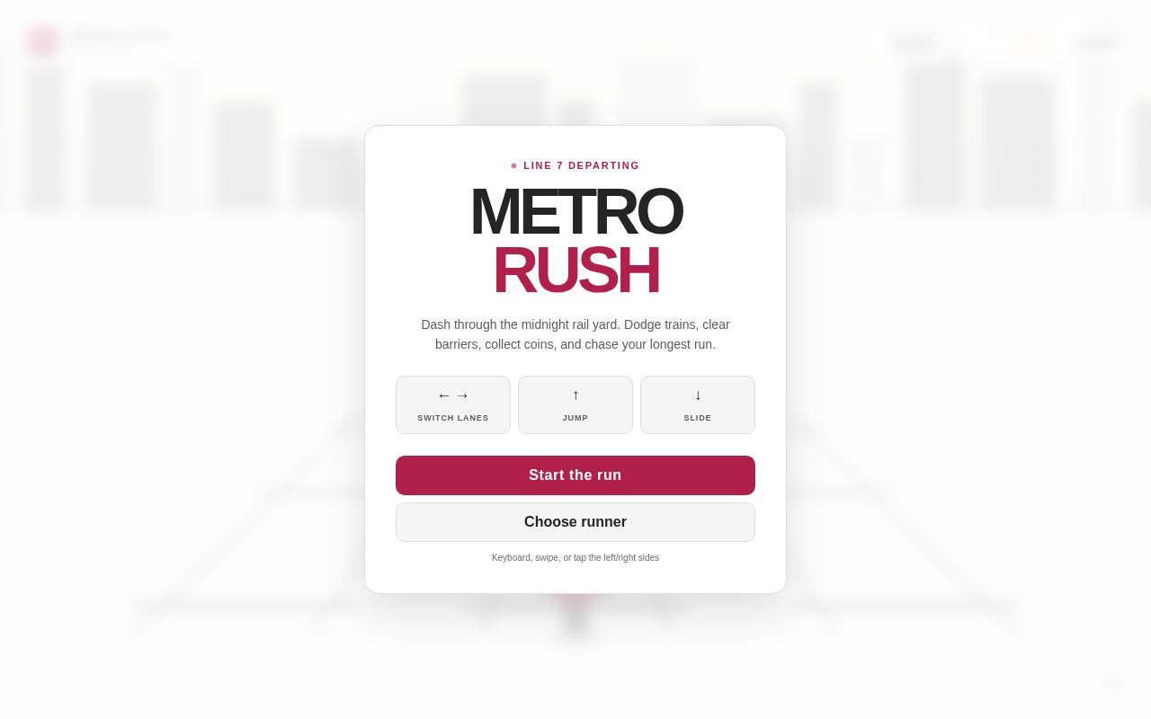 Preview of A playable endless metro runner game