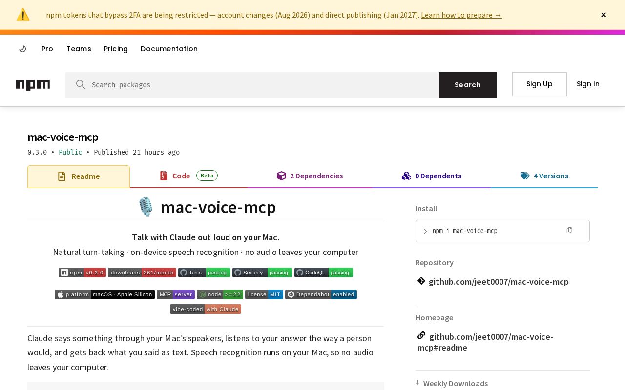 Preview of Mac Voice Mcp