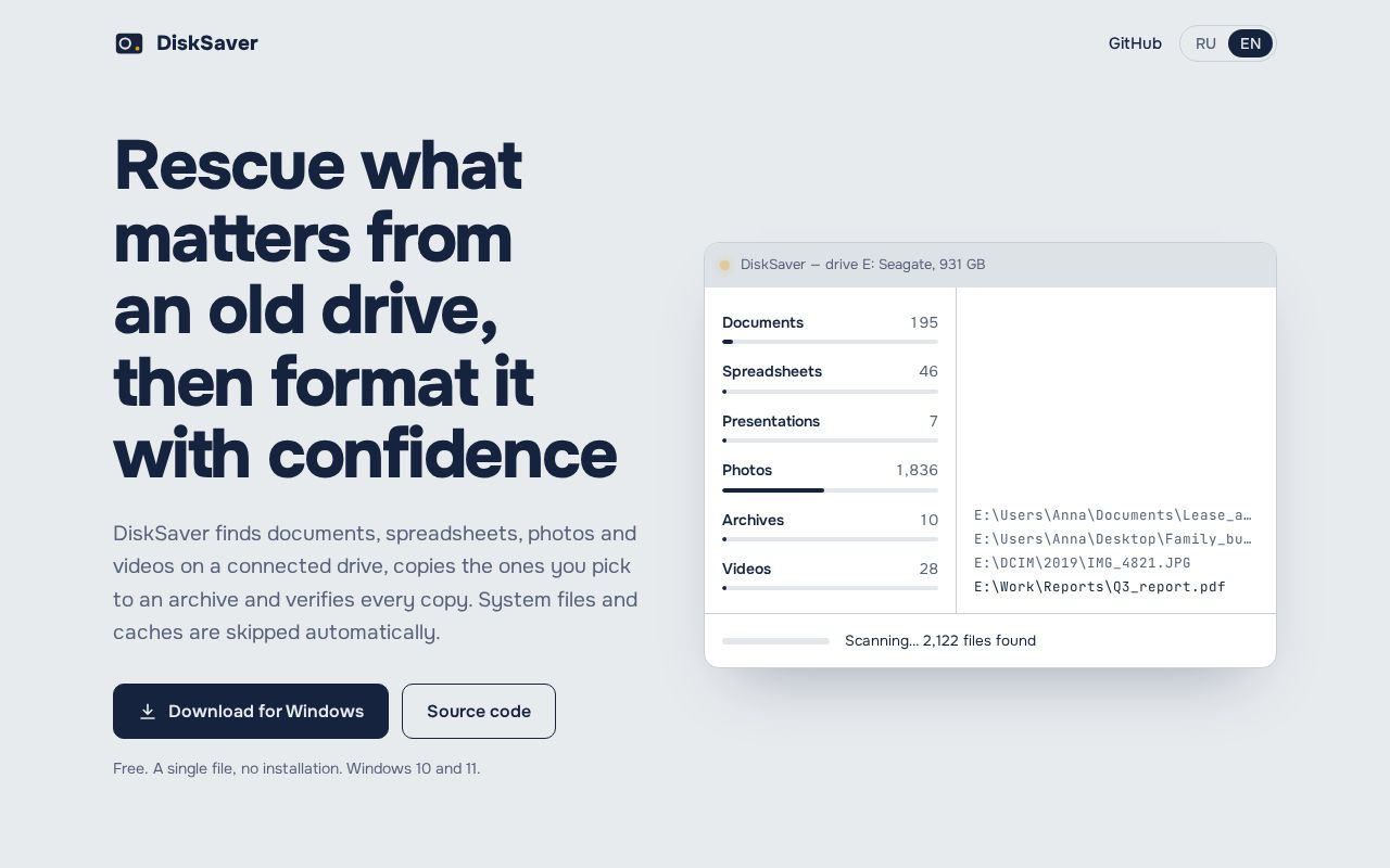Preview of Disksaver