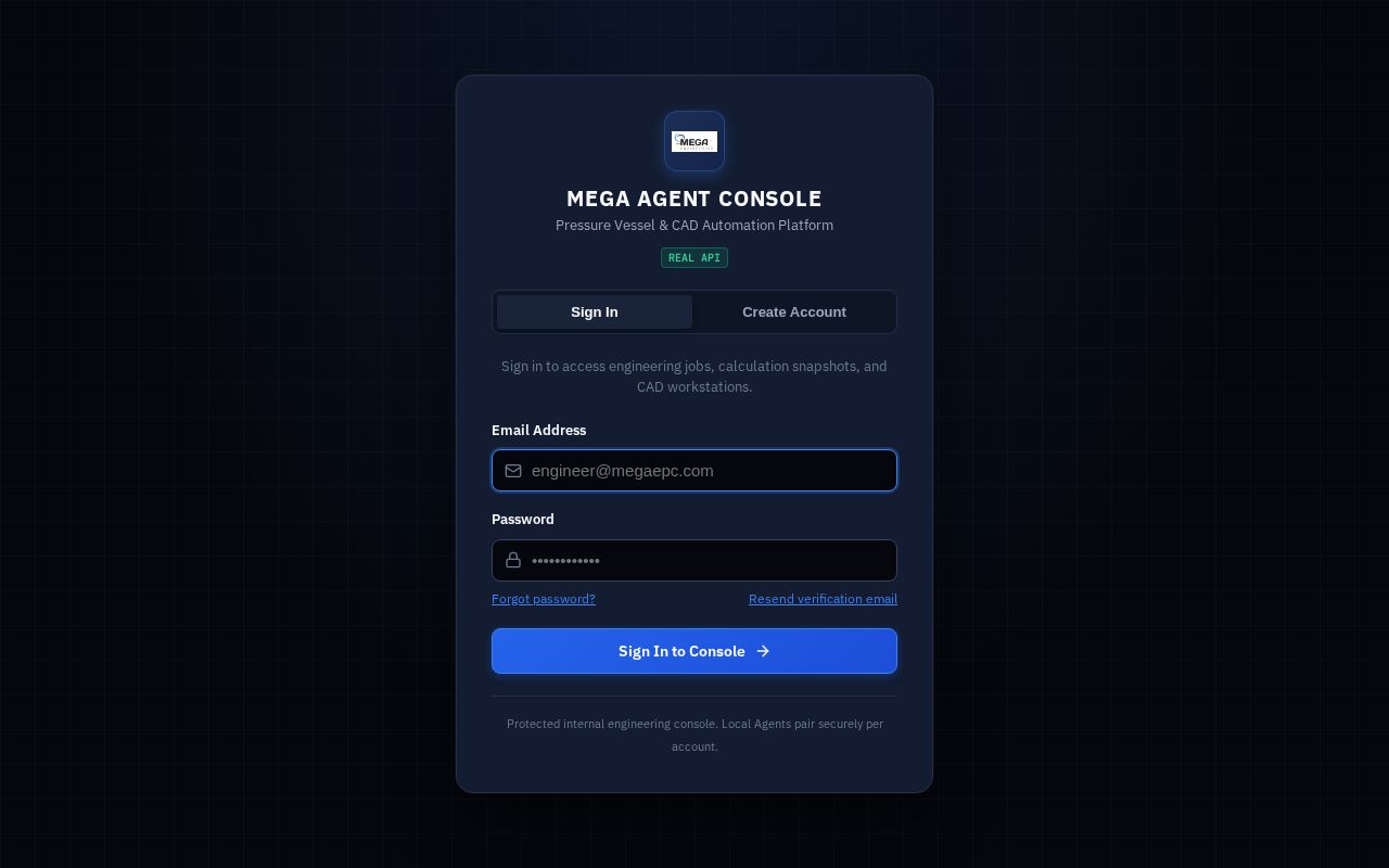 Preview of Mega Agent Console