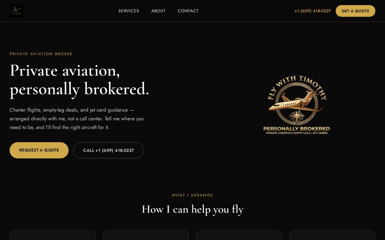 Preview of Fly With Timothy Website Html