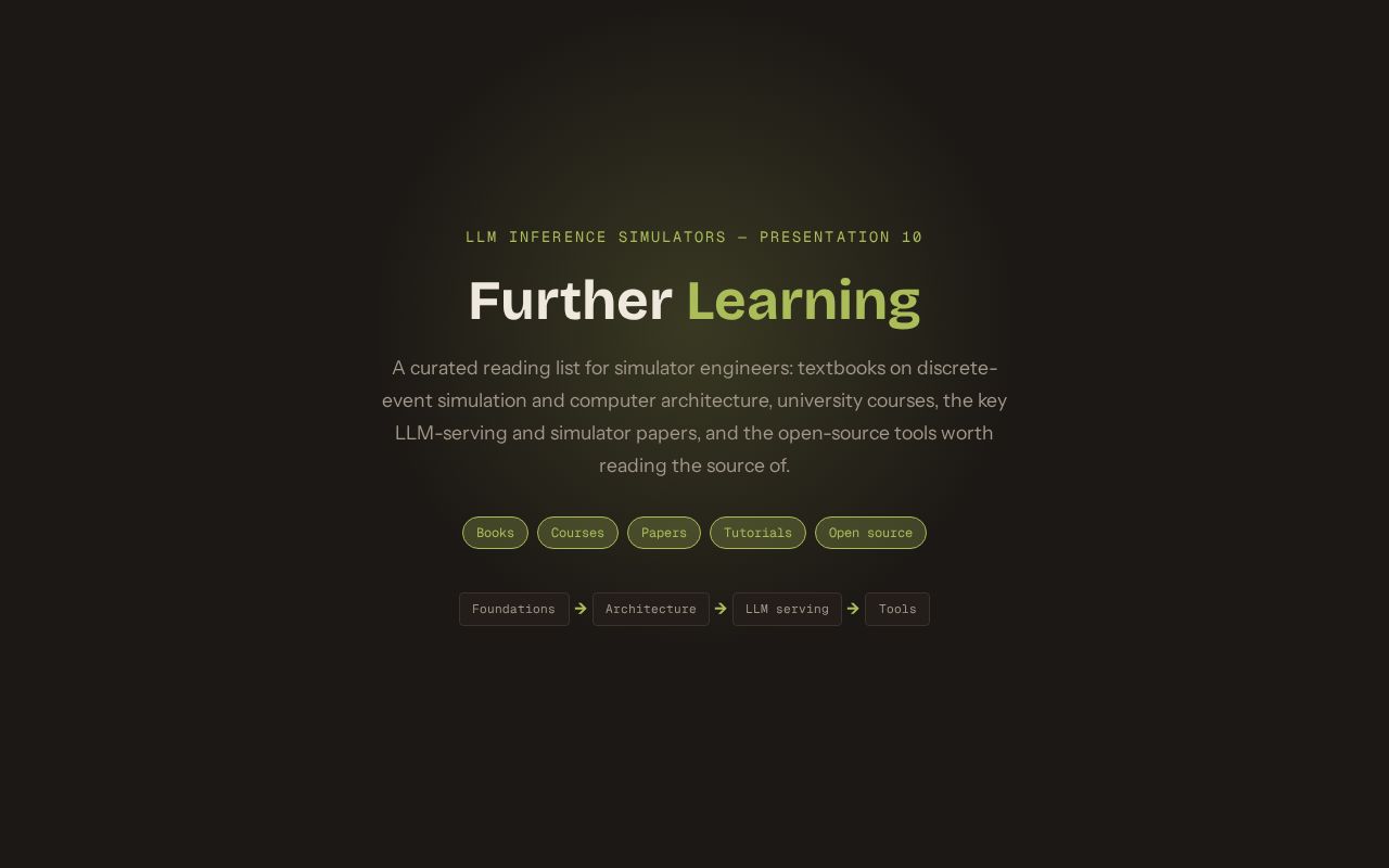 Preview of InfSim 10 Further Learning