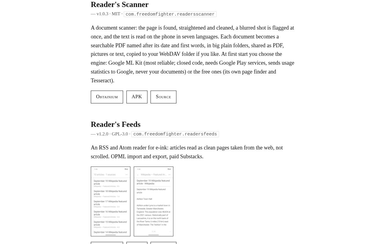 Preview of Readers Scanner