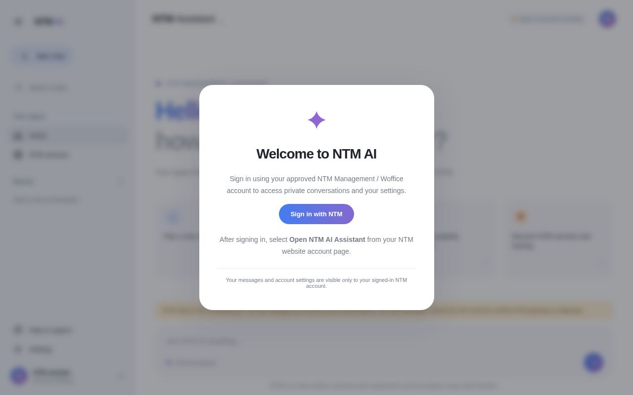 Preview of NTM AI Assistant