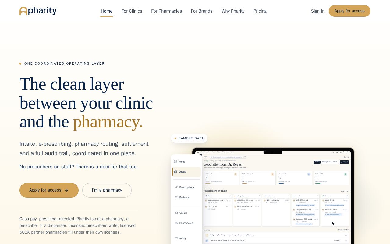 Preview of Pharity Marketing