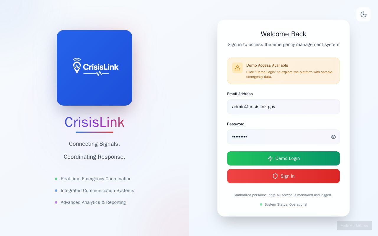 Preview of CrisisLink