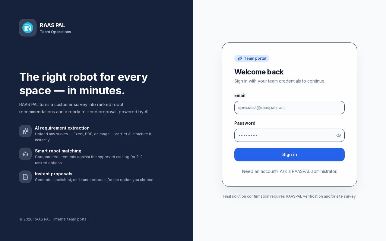 Preview of RaasPal Ops Frontend