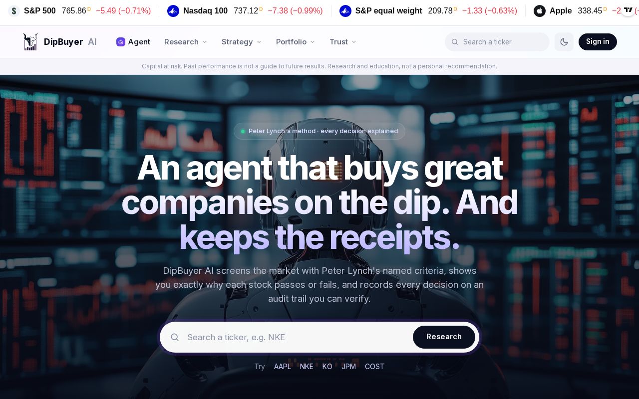 Preview of DipBuyer AI - an AI Agent for Value Investing